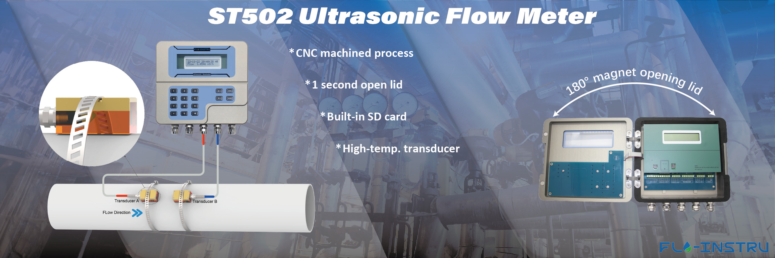 Jakość Ultradźwiękowy przepływometer z zaciskiem fabryka